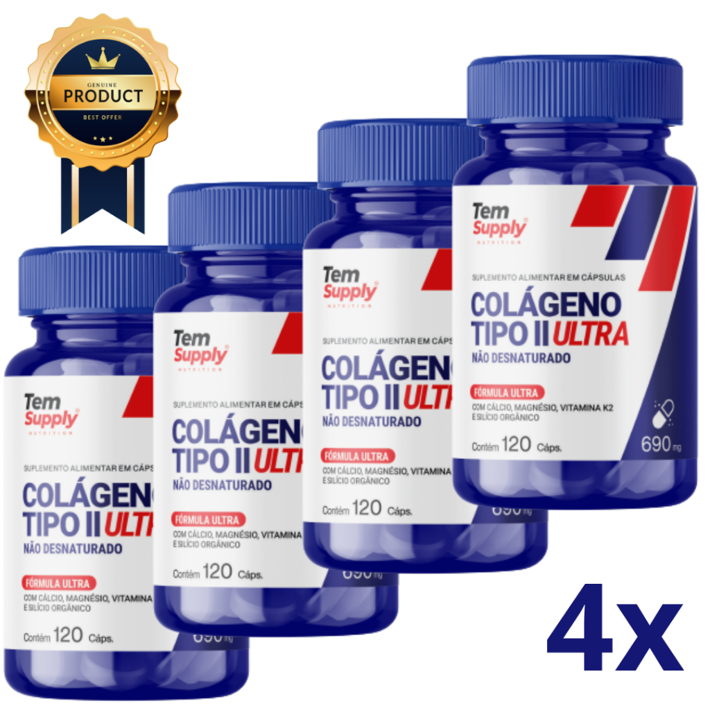 Melhor Colageno Tipo 2 40mg Ultra 480 Caps Kit Promocional Tem Supply