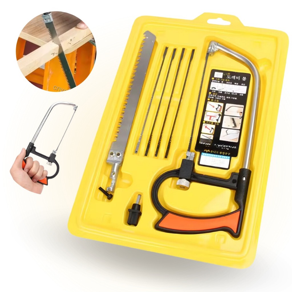 Serra Mágica Kit de Arco e Lâminas Tico Tico Diamantada e Serrote Multifuncional Corta Madeira Metal em Oferta na Shopee