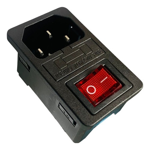 Tomada Ac Tripolar C14 10a Painel Com Chave E Porta Fusível