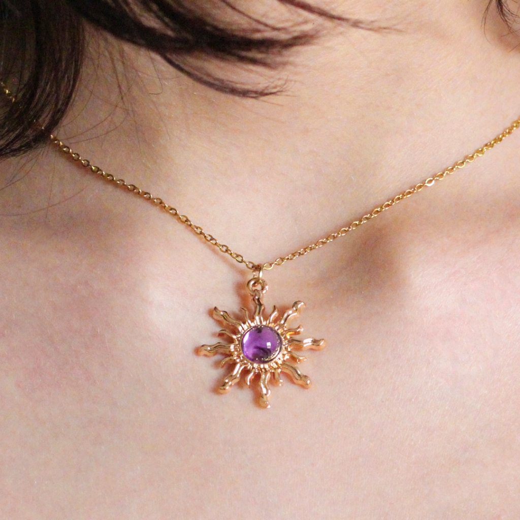 Colar Rapunzel Enrolados Lilás Aço Inox Raio Solar + Caixinha Presente Namoro em Oferta na Shopee