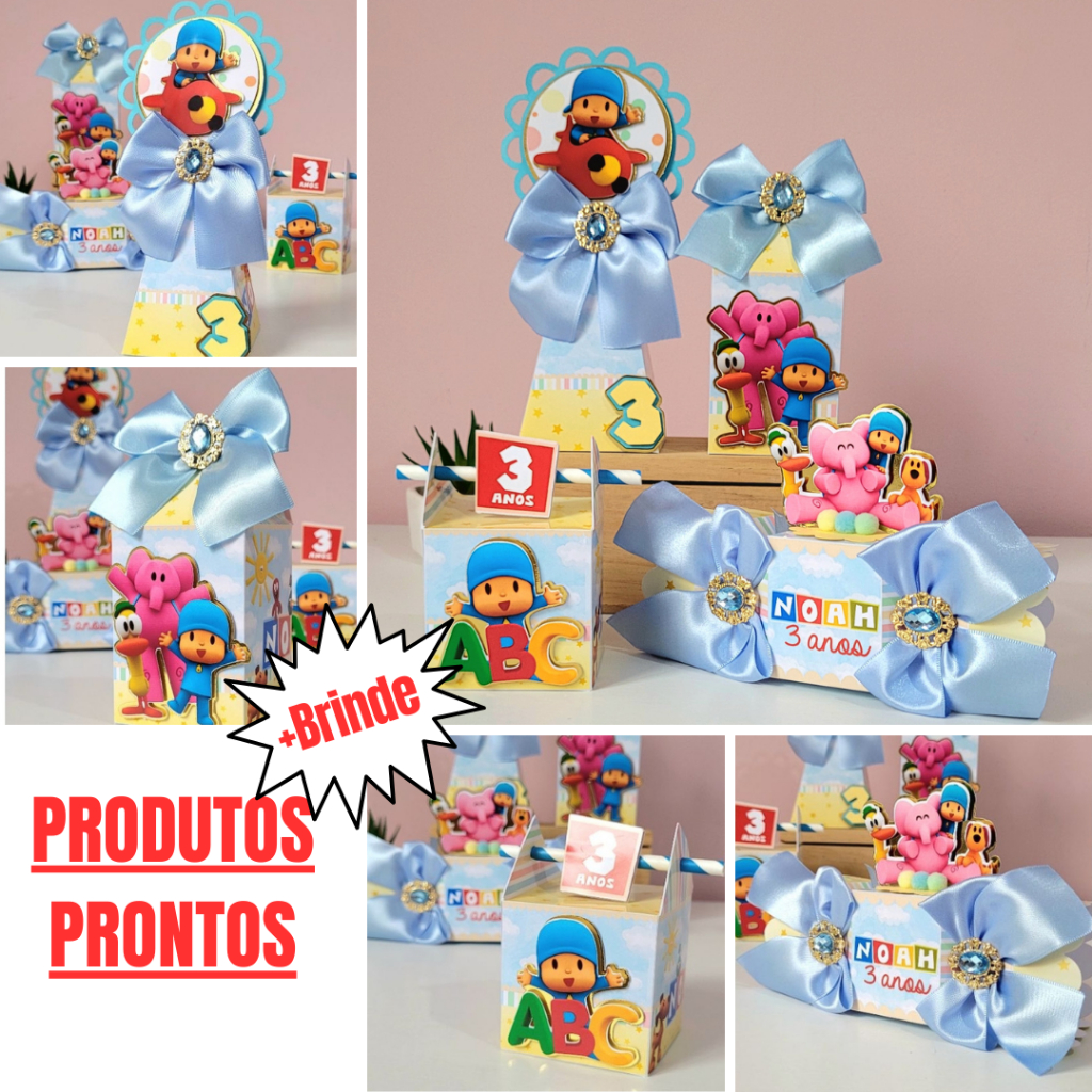 Kit Lembrancinhas Pocoyo LUXO + BRINDE | Lembrancinhas | Festas Infantil | Aniversário| Papelaria Personalizada