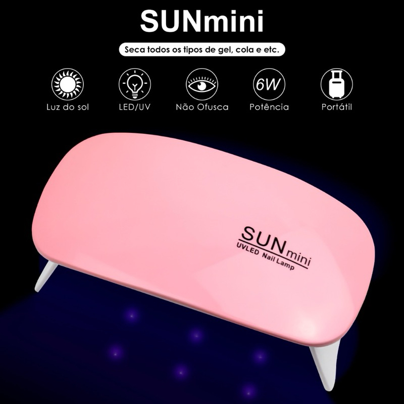 1pc Mini Mouse Pink 6W Lamp Secadora De Unhas UV/LED Lâmpada Portátil Micro USB Cabo De Carregamento Home Use Para Gel