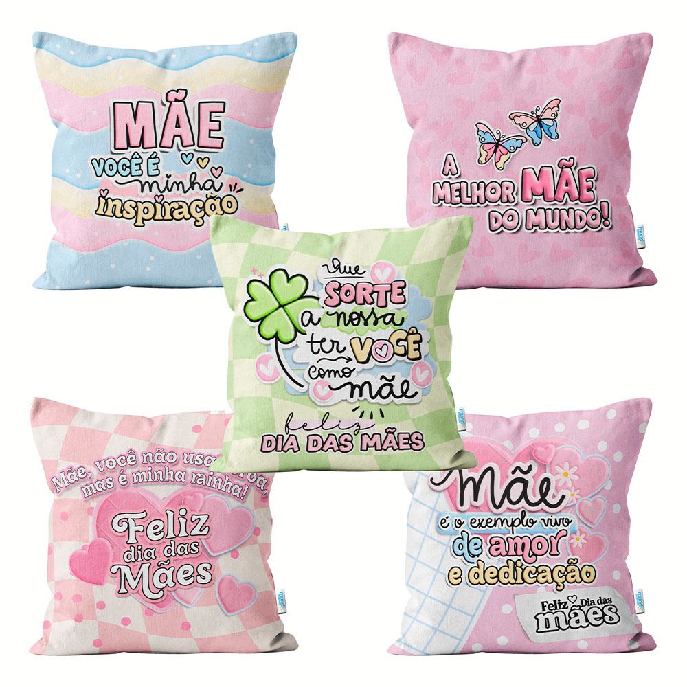 Mini Almofada Dia das Mães KIT 10 unidades Almofadinhas 20x20cm
