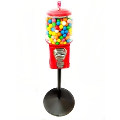 Kit Máquina De Bolinha Pula Pula + Pedestal Redondo + 213 Chicletes Coloridos