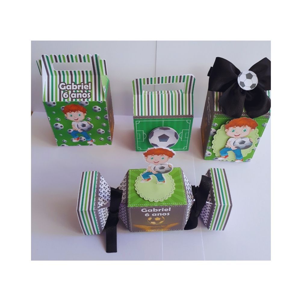 Kit Festa- Lembrancinhas Personalizadas Futebol - Caixinhas Personalizadas - Papelaria personalizada
