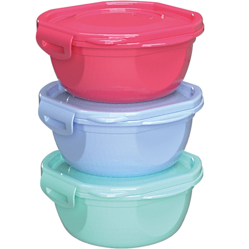 Kit Pote Redondo Collor 450 Ml Com Travas Com 3 Peças Nitron em Oferta na Shopee