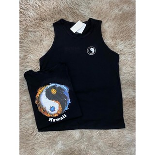 Camiseta Regata Algodão Símbolo Yin Yang Fogo em Oferta na Shopee