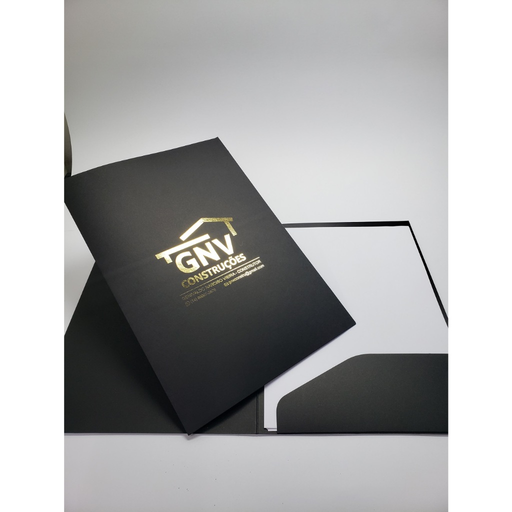 50 Pastas Personalizadas com Bolso e Hot Stamping no Logo - Contrato, Advogado, Medico, Dentista