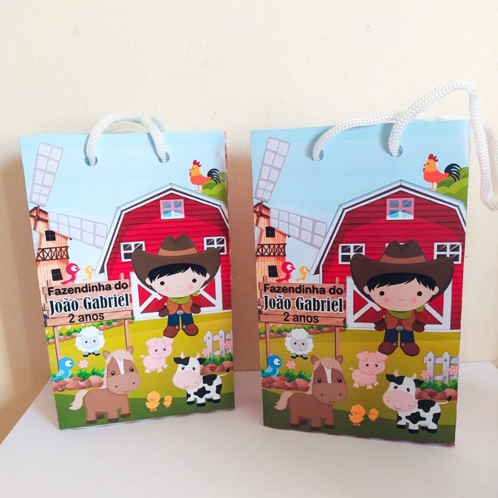 Sacolinhas Personalizadas Fazendinha/ Sacolinha Surpresa/ Lembrancinhas de aniversário