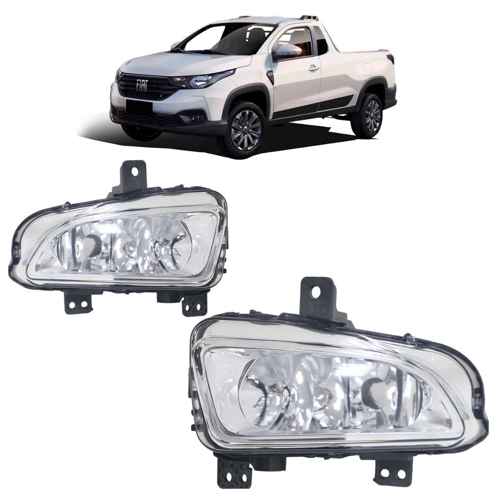 Farol Milha Auxiliar Strada 2021 2022 2023 2024 Lente Lisa Acrilico em Oferta na Shopee