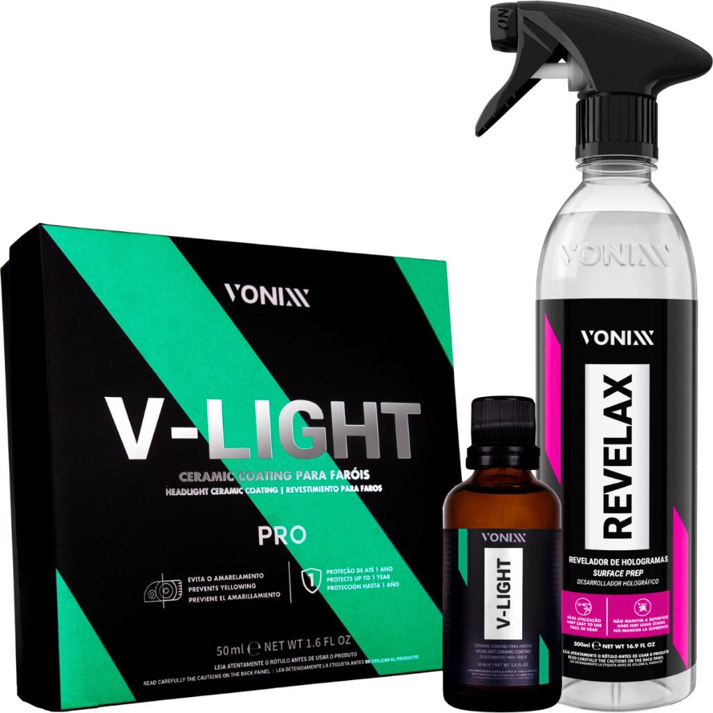 V-Light Pro Vitrificador Vonixx Revestimento de Farol Revelax Revela Holograma em Oferta na Shopee