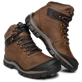 Bota Adventure Masculina Coturno Masculino Couro Legítimo + Palmilha Confort Solado Costurado Marotto Original