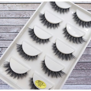 Cartela com 5 pares de cílios feitos à mão modelos 3D X naturais  a pronta entrega em Oferta na Shopee