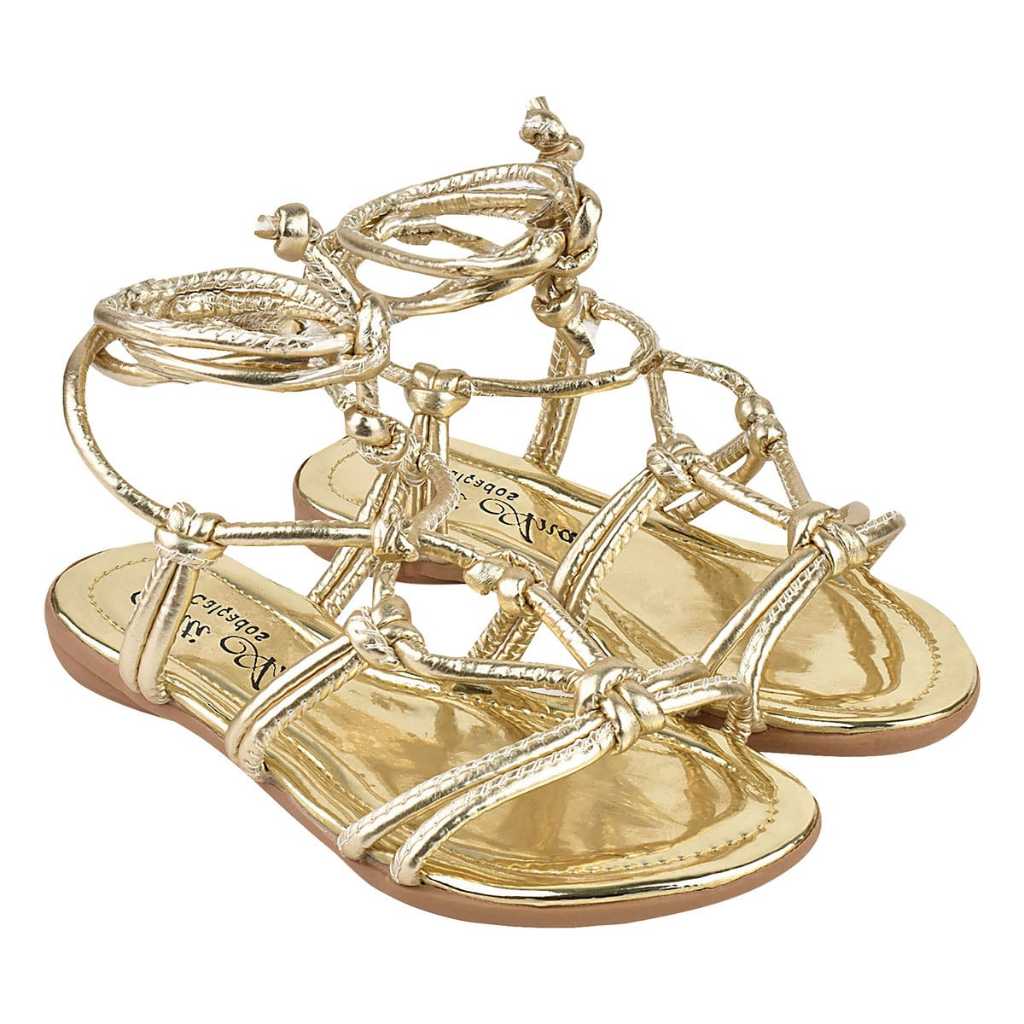 Sandália Rasteira Infantil Casual De Amarração Na Perna Confortável Moda em Oferta na Shopee