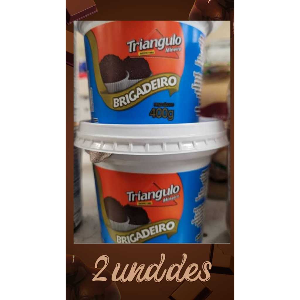 kit 2 Un brigadeiro C/ Leite e Chocolate Triângulo Mineiro 400 Gramas