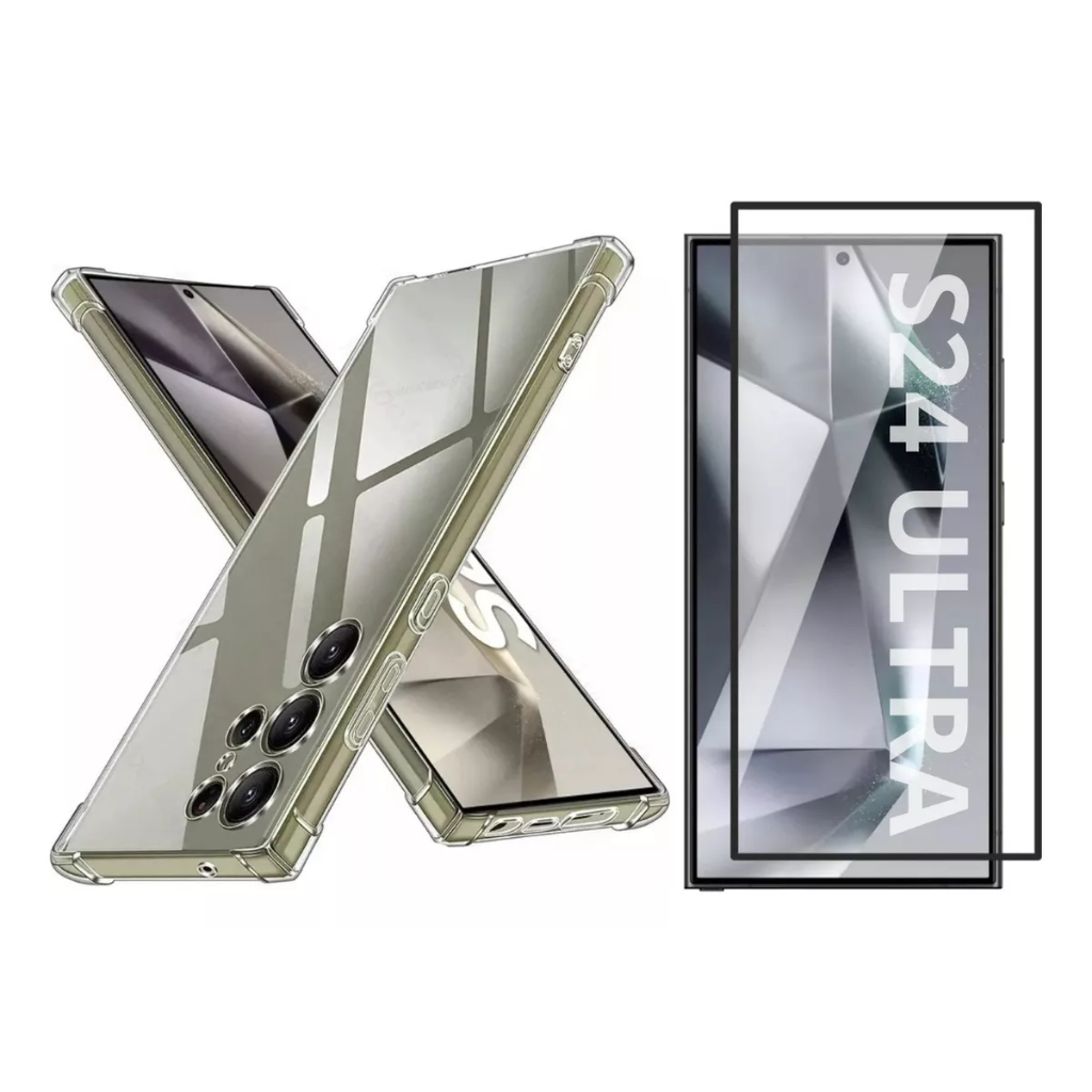 Capa Capinha Case e Película Cerâmica 3D para Samsug Galaxy S24 Ultra 6.8"
