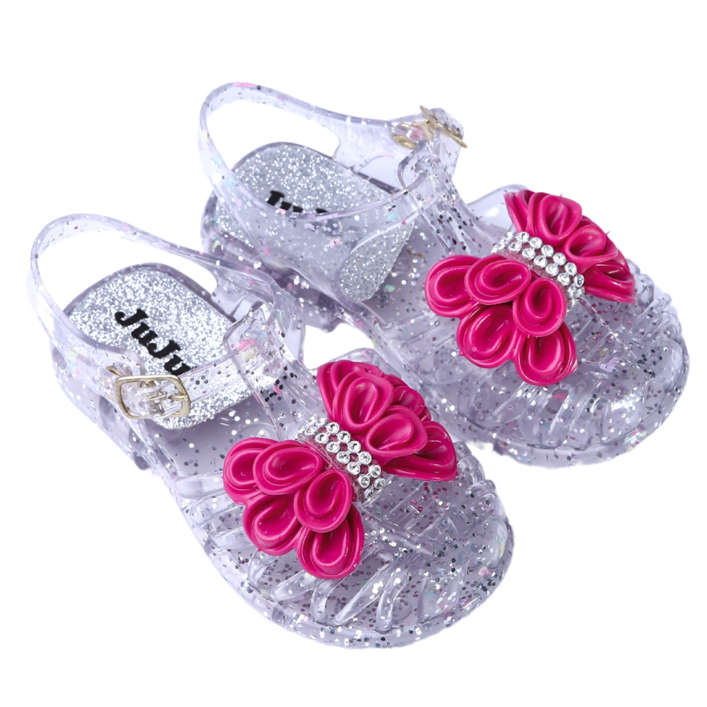Sandália menina infantil laço strass calçados bebê Juju shoes