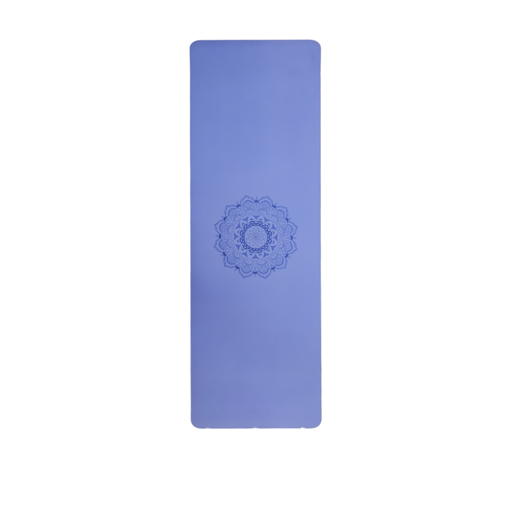 Tapete de Yoga Tpe Biodegradavel Pilates Mandala Azul 6mm 183x61cm
