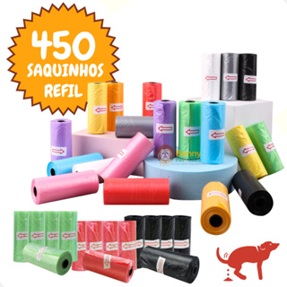 Kit 450 Saquinhos Refil Cata Caca Higiênico Pet 30 rolinhos em Oferta na Shopee
