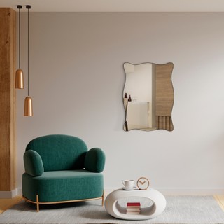 Espelho Para Salão De Beleza Orgânico 44x64cm - Mod Paris em Oferta na Shopee