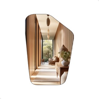 Espelho Grande Decorativo Orgânico Sala 44x64cm Modelo Texas em Oferta na Shopee