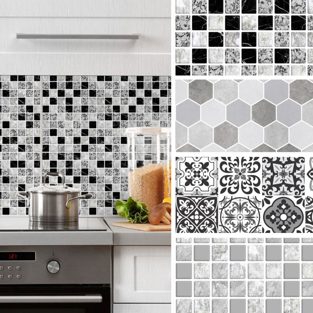 Papel De Parede Decorativo Cozinha Azulejo Pastilhas Lavável