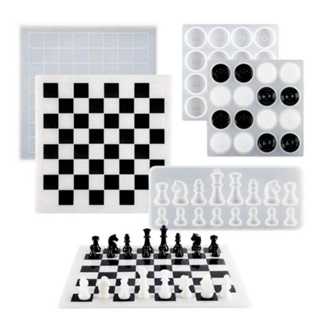 Molde Silicone de Jogo Peças Dama Xadrez Tabuleiro para Resina Epóxi em Oferta na Shopee