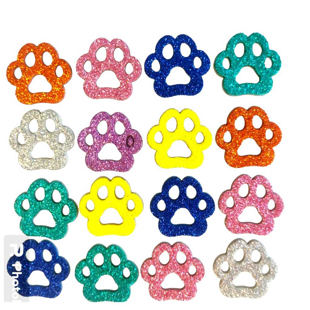 Kit 100 Adesivos Pet Patinhas Eva Aplique Lacinhos Petshop