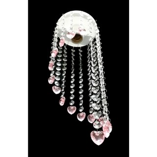 Lustre Plafon Coração Rosa - Sala - Quarto - Max Brilho