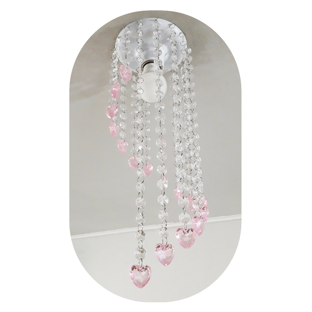 Lustre Coração Rosa Casa - Sala - Quarto