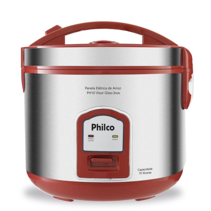 Panela de Arroz Philco 10 xícaras vermelha ou preta - 220vr