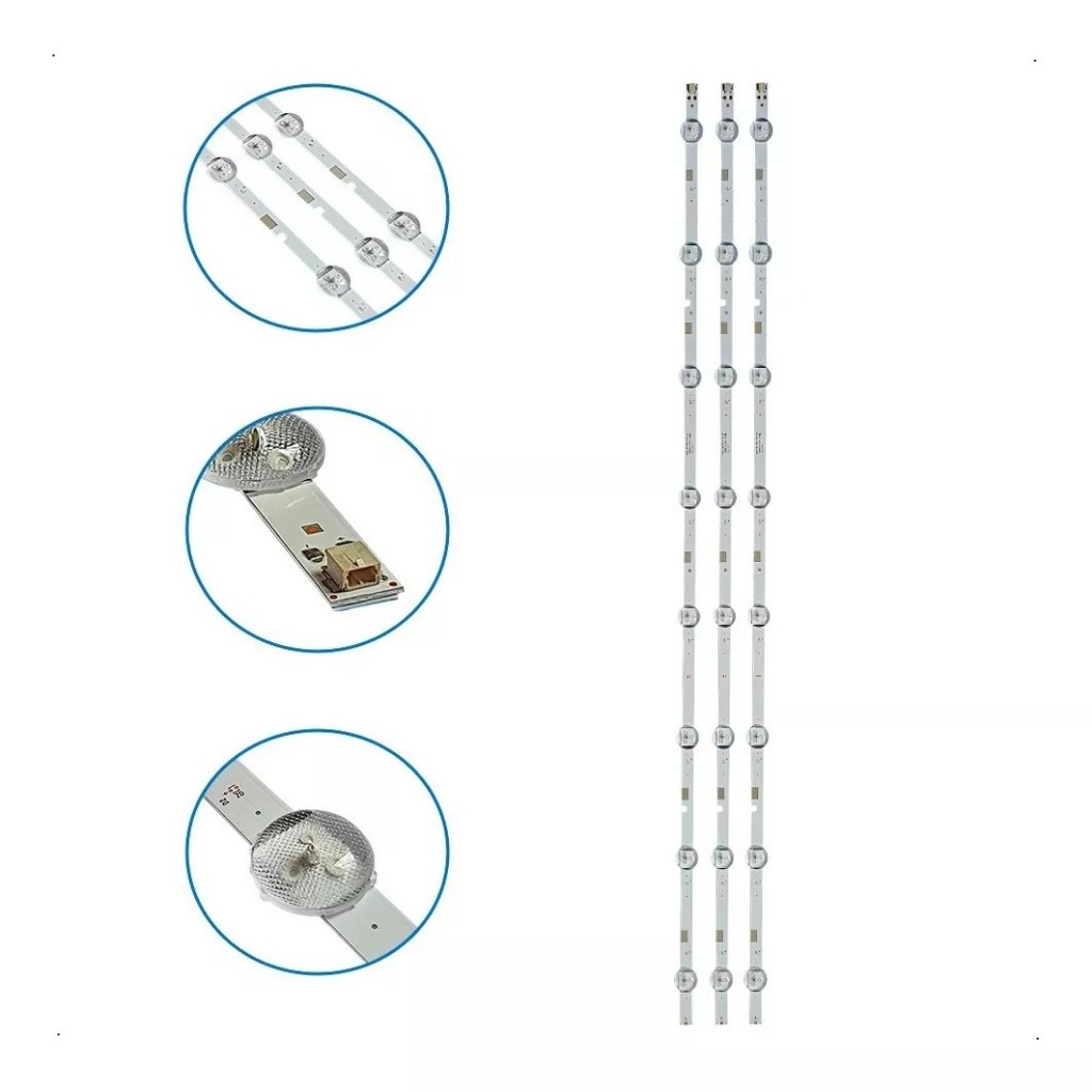 Kit 3 barras de LED TV Samsung UN40J5200AG UN40J5200 - Barramento Premium Alta Qualidade