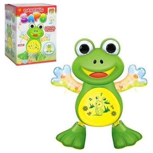 Boneco Sapo Dançarino Com Luz E Som Brinquedo Divertido A Pilha Com Movimentos Didático Para Aprendizagem A Pilha