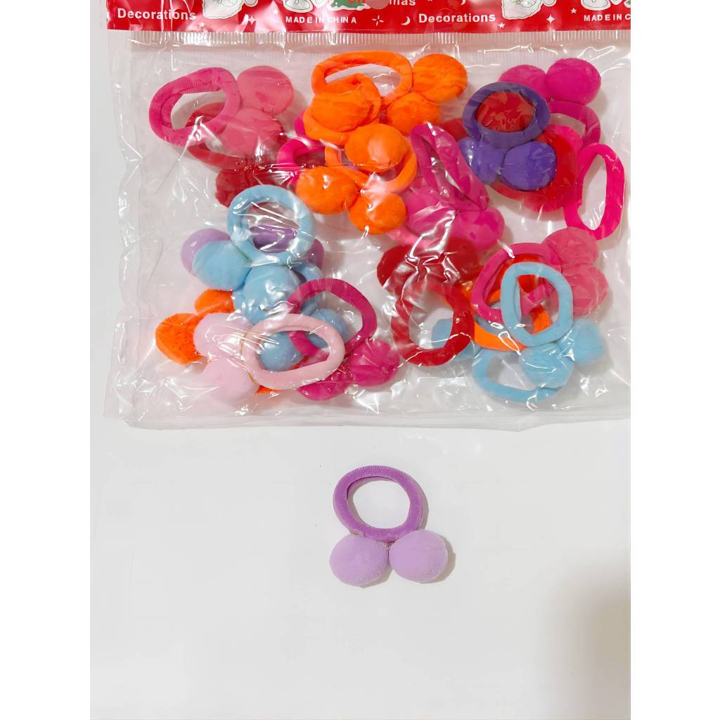 24 Peças Rabicó De Cabelo De Pom Pom Para Meninas em Oferta na Shopee