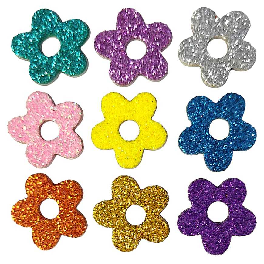 Kit Com 100 Florzinha Pet Eva Aplique Pet Shop Coloridas