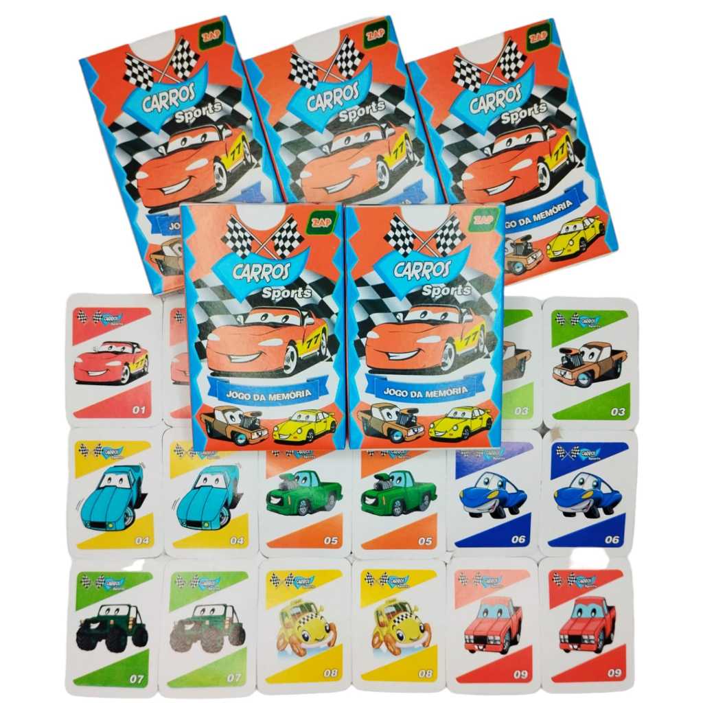Kit 15 Jogo Da Memoria Carros Infantil Kit Festa Infantil P/ Lembrancinha Aniversario Prenda novo em Oferta na Shopee