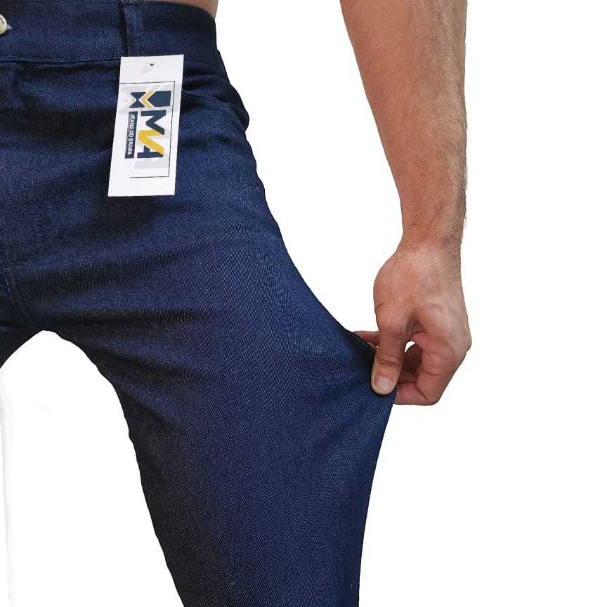 Detalhes do Kit 3 Calça Masculina Jeans Tradicional Para Trabalho Reta Serviço com Elastano