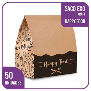 Sacos Kraft Delivery HappyFood (31x19x32) EXG - 50 unidades em Oferta na Shopee