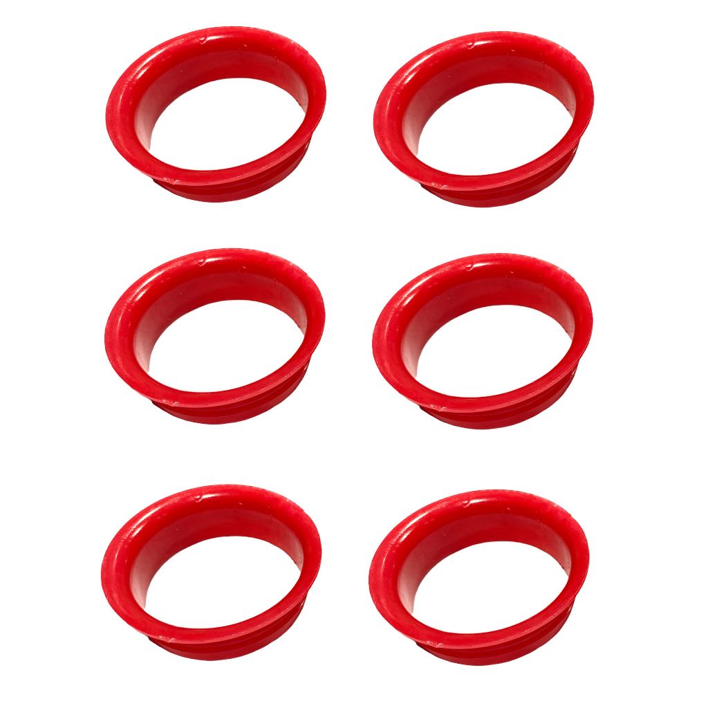 Caçapa Bilhar Sinuca 50mm Aro Plástico Vermelha 6 Unidades