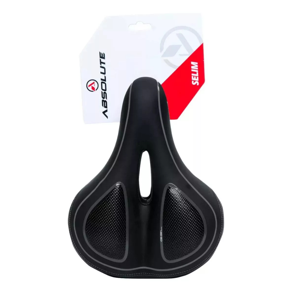 Selim Mtb Absolute Com Gel E 2 Molas De Elastômero Confort Comprimento 1 Mm Cor Preto/cinza Largura