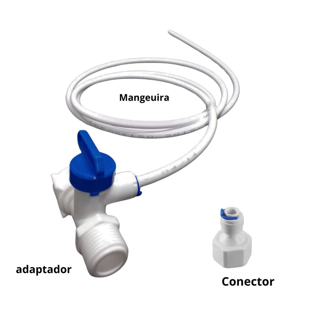 kit 3 peças instalação bebedouro e purifiicador adaptador+mangueira+conector 1 / 2 / 3 / 4 / 5 mts Eletrolux e outras