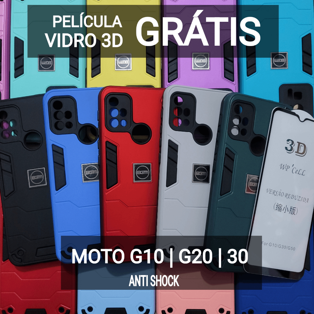 Capa Capinha anti impacto Motorola Moto G10 / G20 / G30 / Capa capinha anti shock para Moto G10 / G20 / G30 color armor