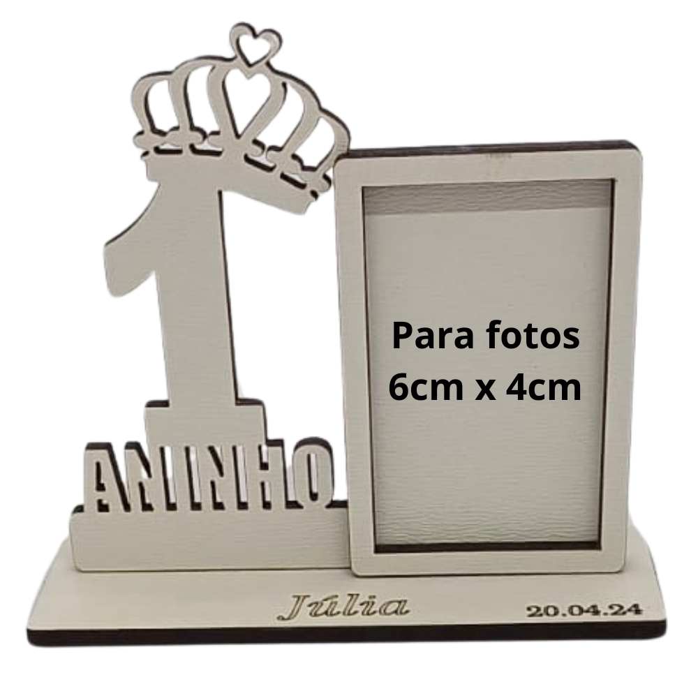 kit 20 Lembrancinha Aniversário 1 Ano Personalizada Lembrança Aniversário 1 Aninho Mini Porta-Retrato para fotos 6x4cm