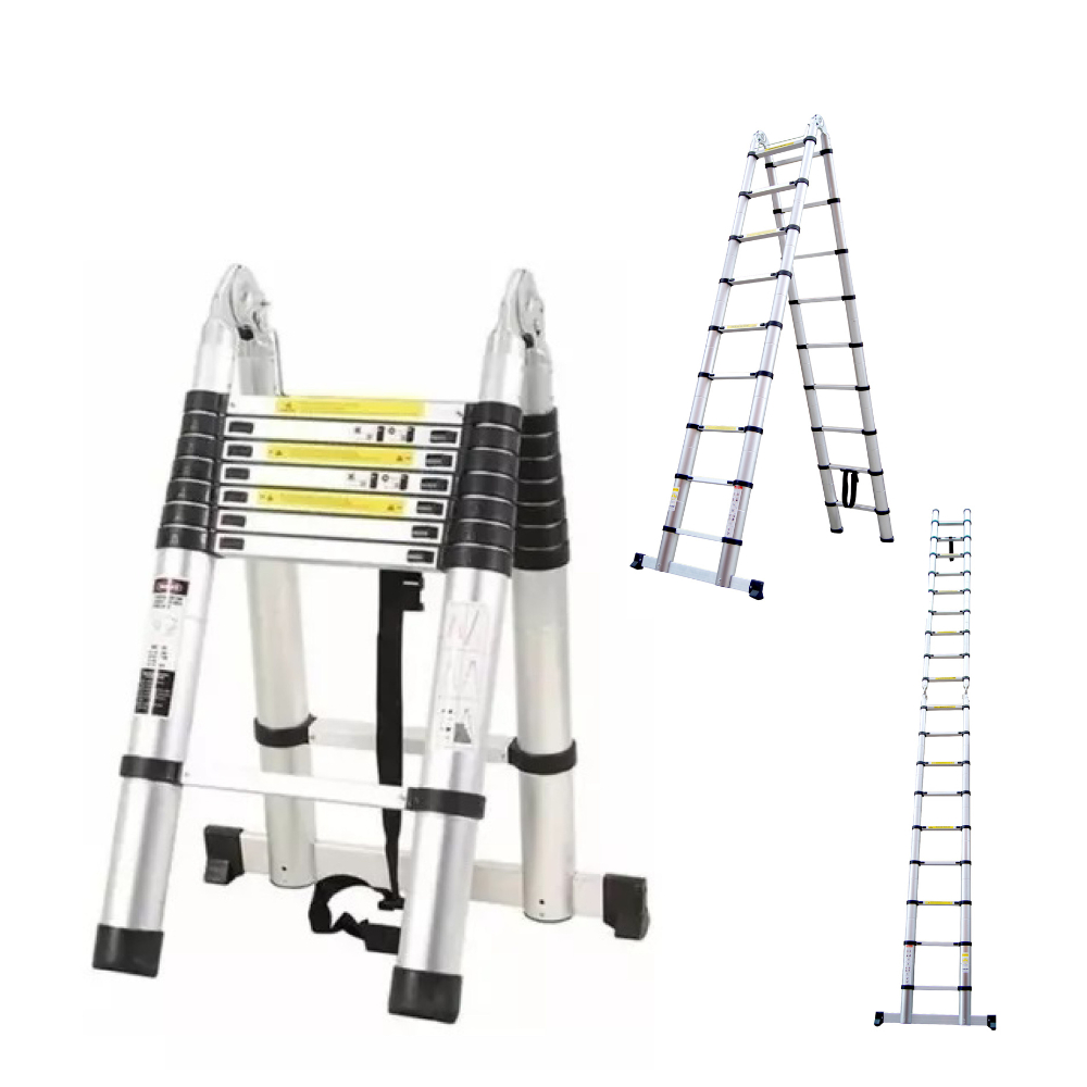 Escada Telescópica Dupla 18 Degraus 5,6 M em Oferta na Shopee