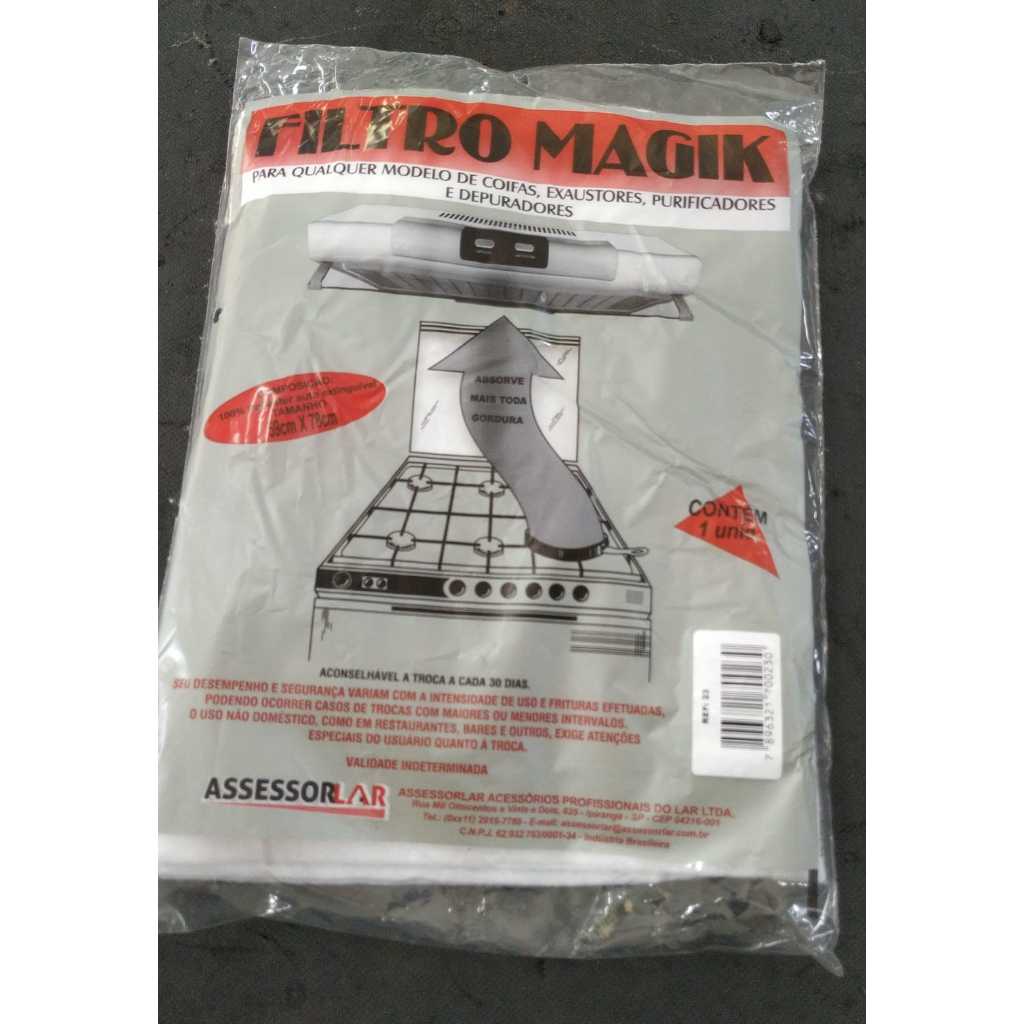 FILTRO PARA COIFA EXAUSTOR MANTA BRANCA MAGIC