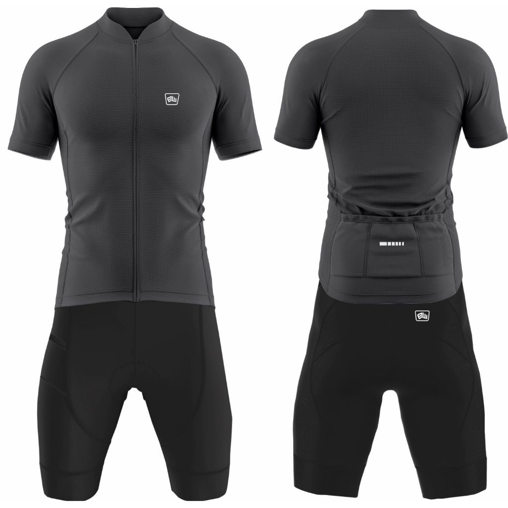 Conjunto Ciclismo Masculino Proteção Uv Camisa Camiseta com Ziper e Bermuda em Gel Alta Densidade Pedal Bike