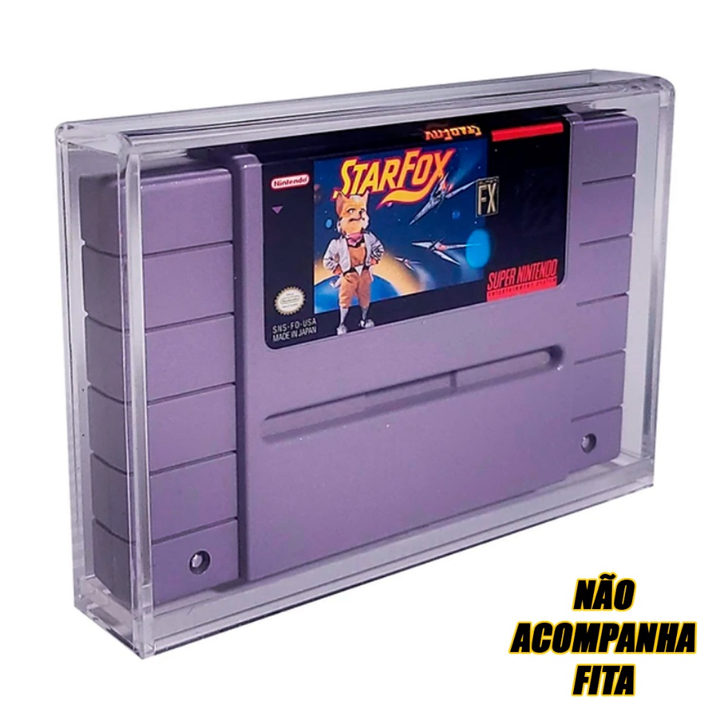 Capa protetora de Cartucho fita Super Nintendo Snes colecionador Acrilico Transparente