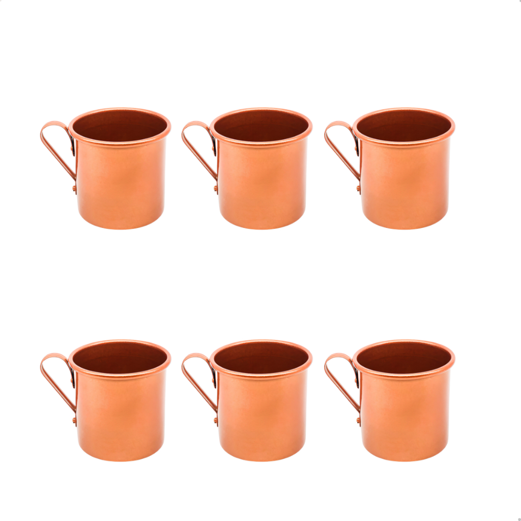 Kit 6 Caneca Moscow Mule Alumínio Pintado Linha Premium 350ml em Oferta na Shopee
