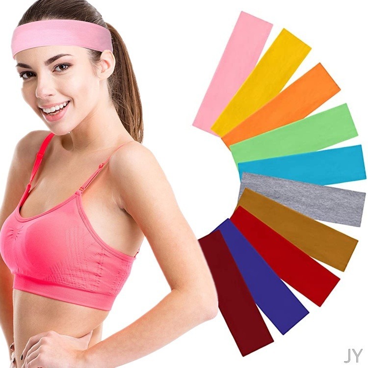 Faixa de Cabelo em Malha Elástica Lisa Fitness Yoga Academia Tiara Esportiva Testeira HandBand