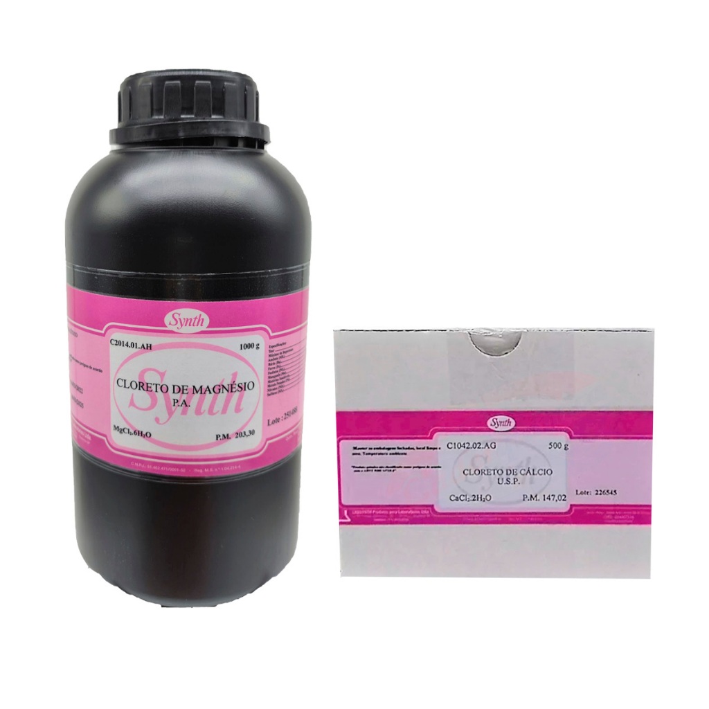 Cloreto Magnésio Hexahidratado Pa 500g + Cloreto Cálcio Usp 500g Labsynth